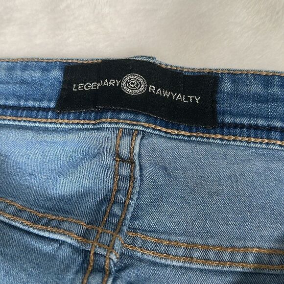 Legendary Rawyalty Men's Blue Denim Shorts with Purple Raw Accent Patch! Size 38 - Picture 4 of 6